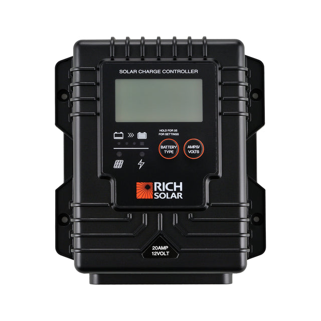 Rich Solar RS-PWM20WP BRAVO Waterproof 20 | 20 Amp Waterproof PWM Solar Charge Controller | Waterproof 20A 12V PWM Controller for RVs, Trailers, Campers, Vans, Boats, Off-Grid | #1 Waterproof Solar Controller (RS-PWM20WP)