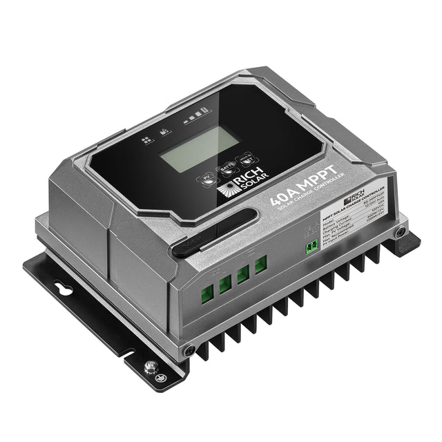 Rich Solar RS-MPPT40P BRAVO 40 | 40 Amp MPPT Solar Charge Controller | Premium 40A 12V/24V MPPT Solar Controller for RVs, Trailers, Campers, Vans, Boats, Off-Grid | Awarded #1 Solar Controller 2025 (RS-MPPT40P)