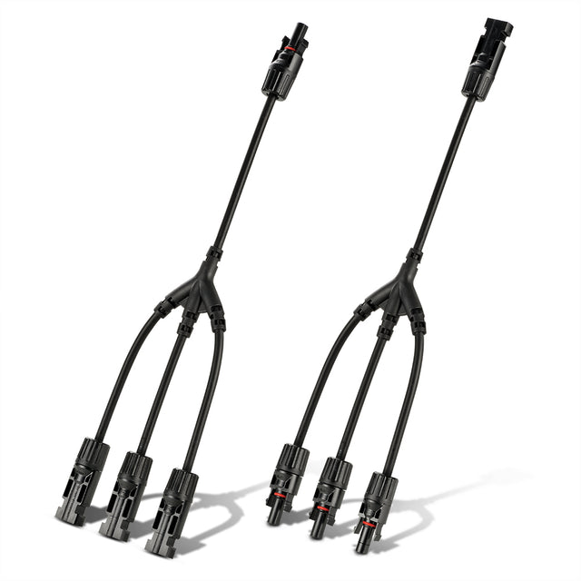 Rich Solar RS-Y3 Y Branch Parallel Adapters 3-to-1 | 3-to-1 Weatherproof Parallel Adapters for Solar Panels | Easy to Install (RS-Y3)