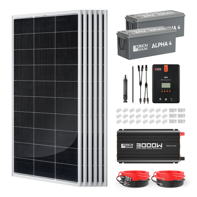 Rich Solar RS-CK1200 1200 Watt 24V Complete Solar Kit (RS-CK1200)
