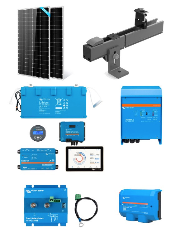 Victron Medium Off Grid Solar Kit – 2.7kW Panels, 3.6kW Inverter, 7.2kWh Battery