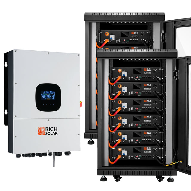 Rich Solar SRx12-H12Kx1-NO NOVA 12K PV Hybrid Inverter Solar Kit | 61.44kWH Server Lithium Battery [KIT-SR0002] (SRx12-H12Kx1-NO)
