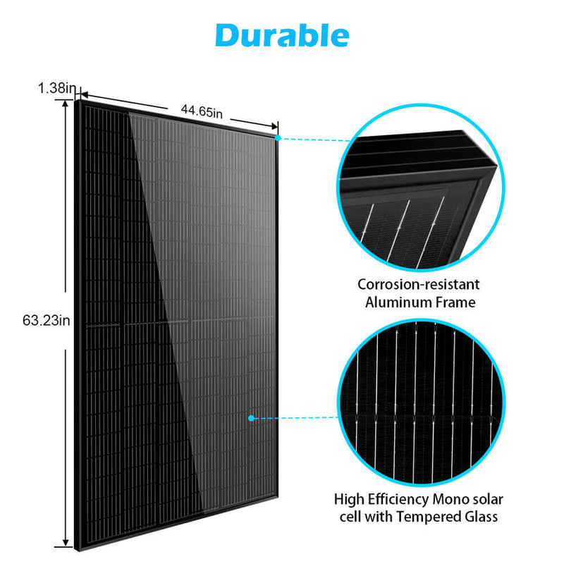 SunGoldPower SG370WM 370W Mono Black PERC Solar Panel UL 61730 (SG370WM)