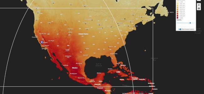 Map of average solar production in the US, via NREL's National Solar Radiation Database