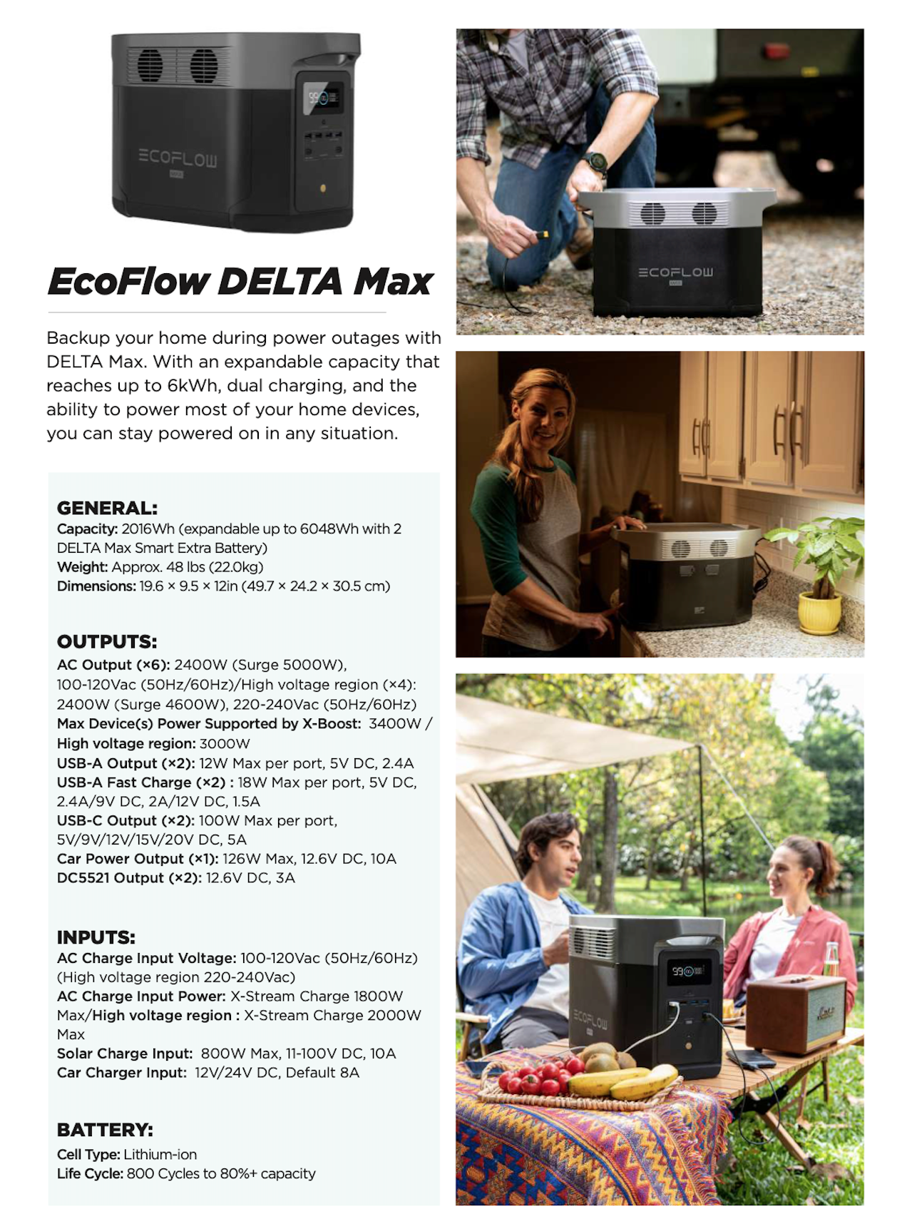 EcoFlow DELTA Max (2000) Portable Power Station — Emergency Zone