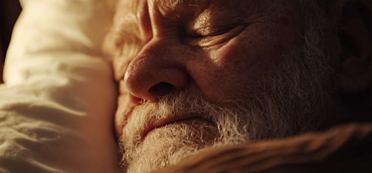 Close up of old man sleeping Close up of old man sleeping