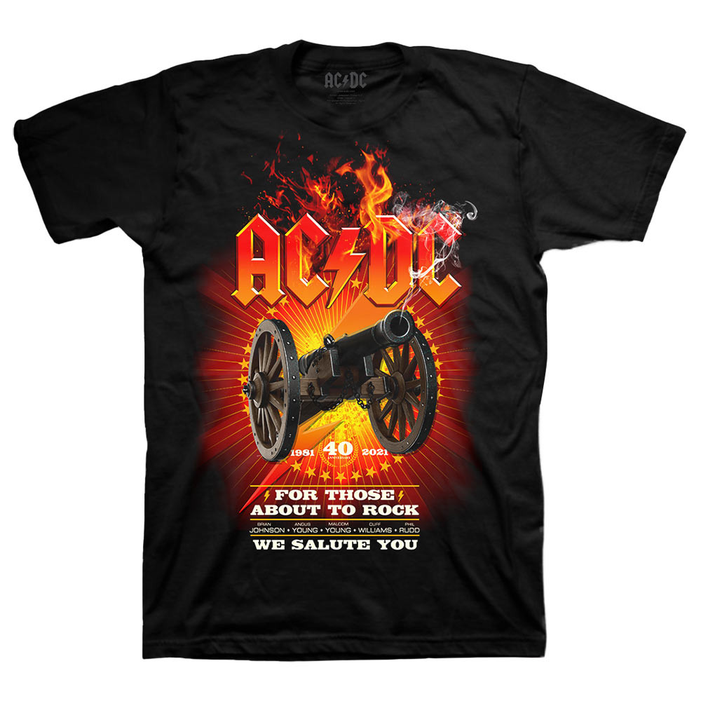 AC/DC For Those About to Rock Men's Black Tee - ACDC