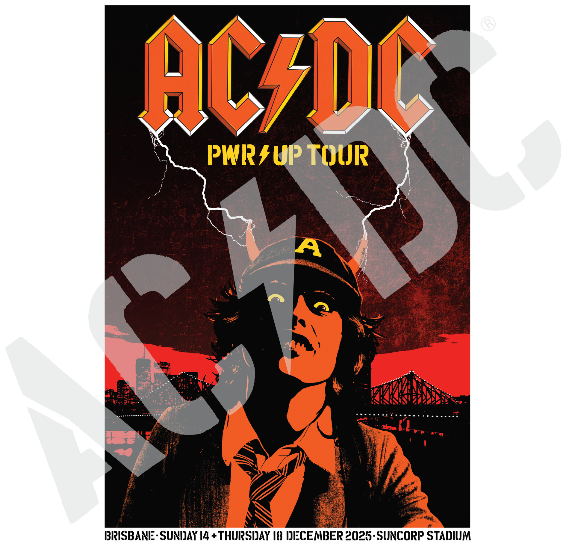 Brisbane PWR UP Tour Poster - ACDC
