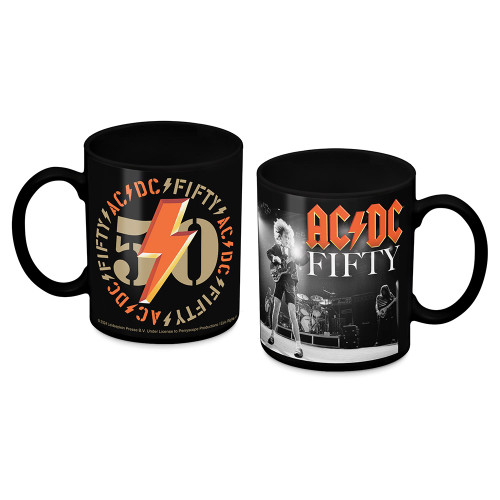 AC/DC 50 Years Lightning Black Ceramic Mug