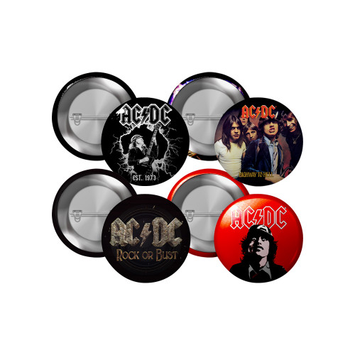 AC/DC Button Badges - Set of 4