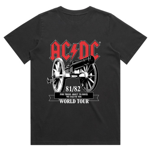 AC/DC Tour Cannon Design Black Tee
