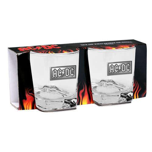 AC/DC Metal Badged Glasses (Set of 2)