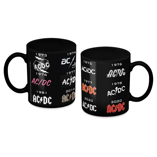 AC/DC 50 Years Logo Black Ceramic Mug