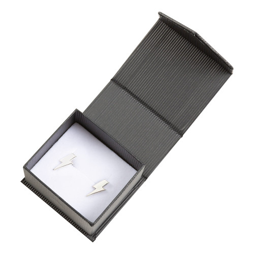 AC/DC x Heart of Bone Lightning Bolt Silver Earrings - ACDC