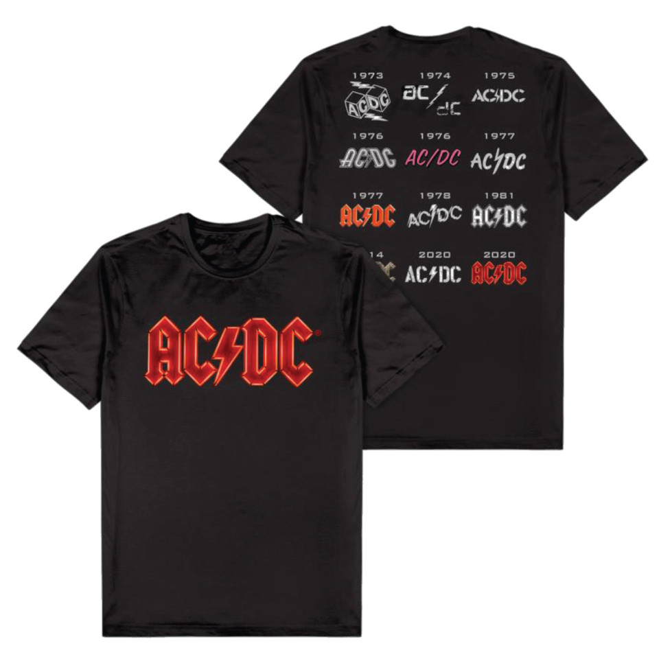 AC/DC 50 Years Of Logos Official T-Shirt main image 1