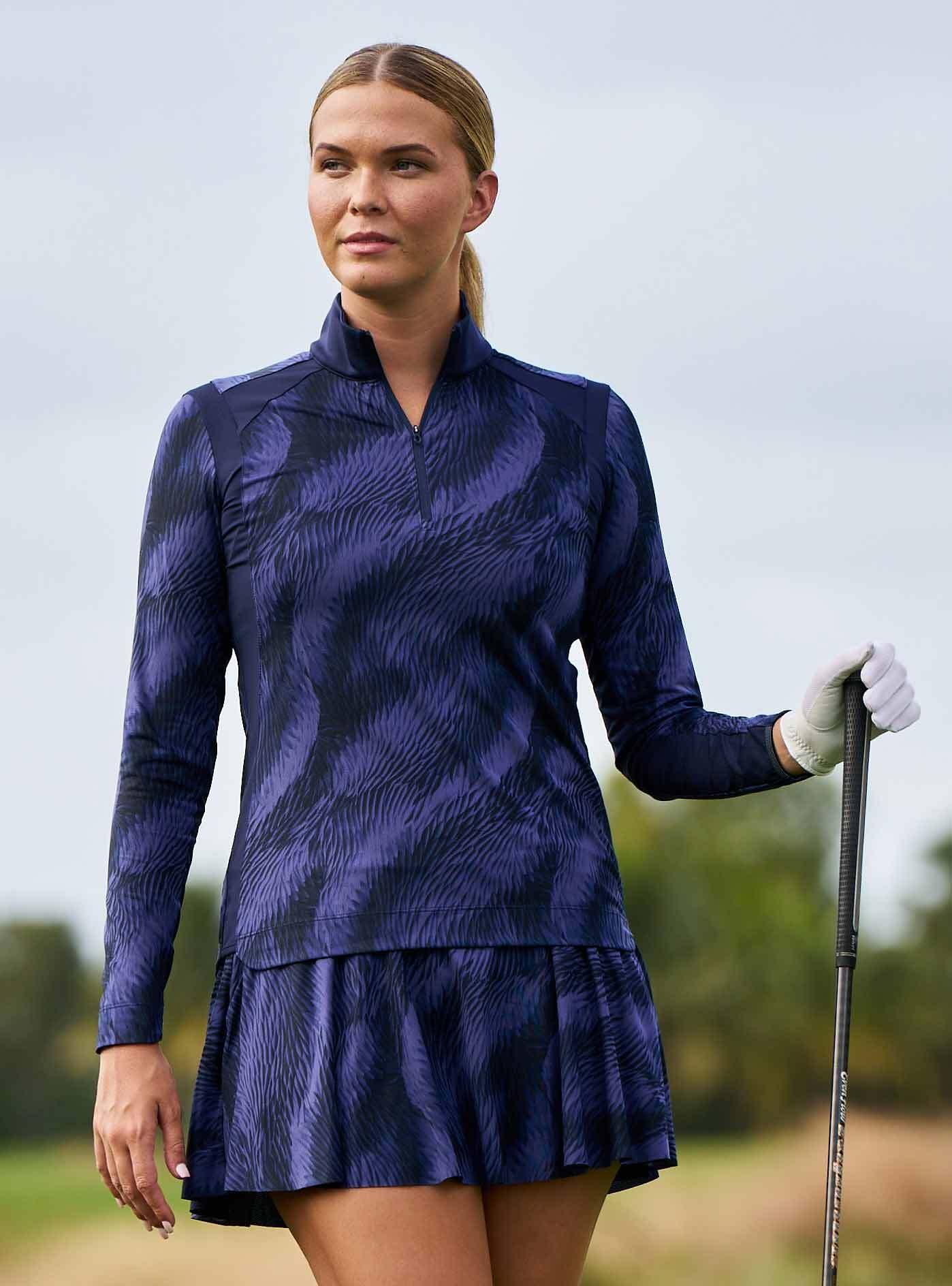 Model in Quarter Zip