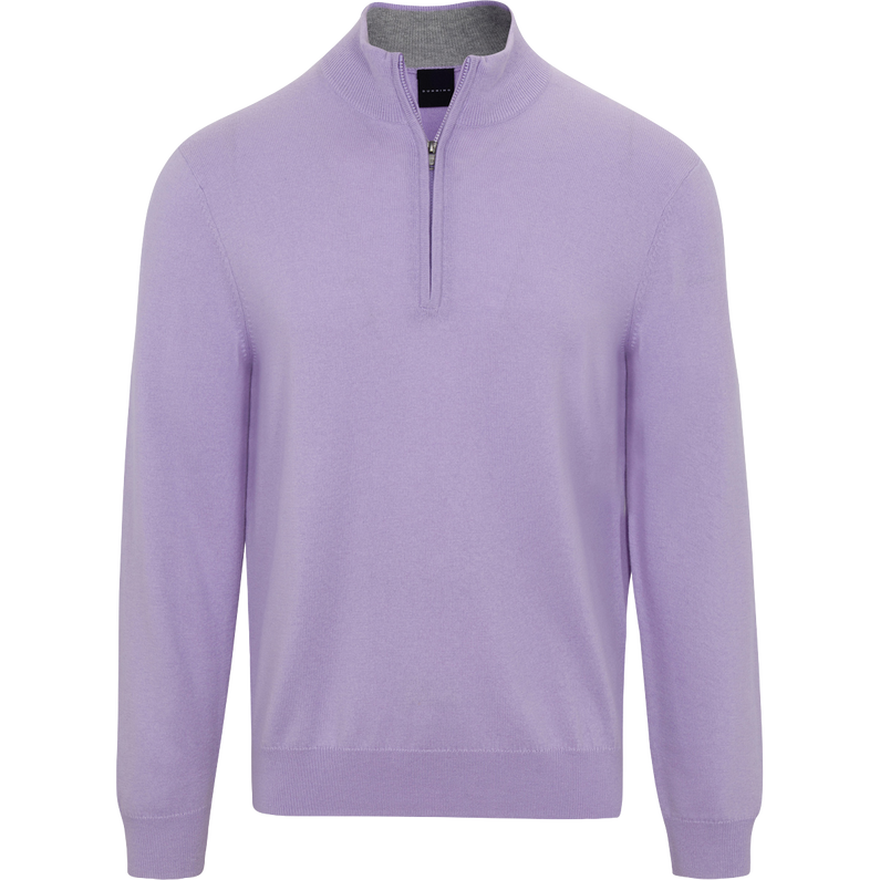 Connor All-Season Quarter Zip Sweater: Aster Heather - Dunning