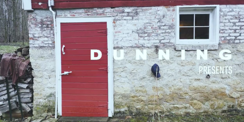 Side of garage with bright red door