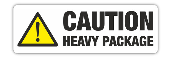 Caution Heavy Package Label 148mm x 50mm