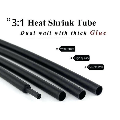 3/32" (2.5mm) Black Dual Wall Adhesive 3:1 Heat Shrink 25 pcs 3/32" (2.5mm) Black Dual Wall Adhesive 3:1 Heat Shrink 25 pcs
