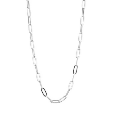 Silver Chunky Link Necklace 16"