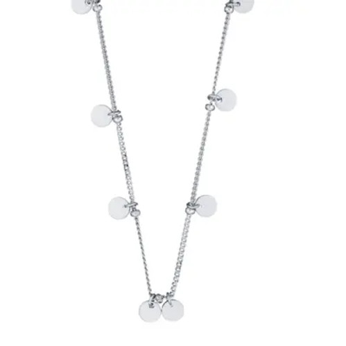 Disc 18" Necklace Silver