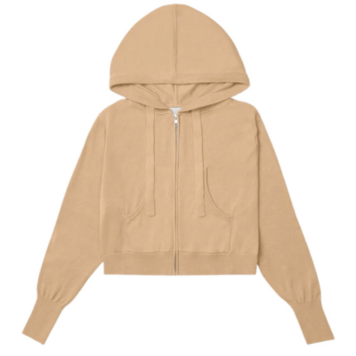 Rio Cropped Hoodie Camel
