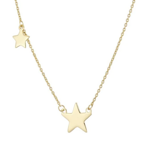 Gold Double Star Necklace