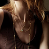 Disc Multi-Wrap Necklace Gold 36"