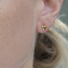 Gold Heart Stud Earrings