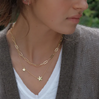 Gold Double Star Necklace