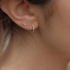 Gold Pavé Tiny Bolt Stud Earrings