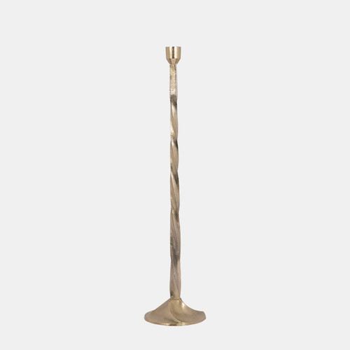 [Picklist] Metal, 30" Twisted Floor Taper Candleholder, Gold