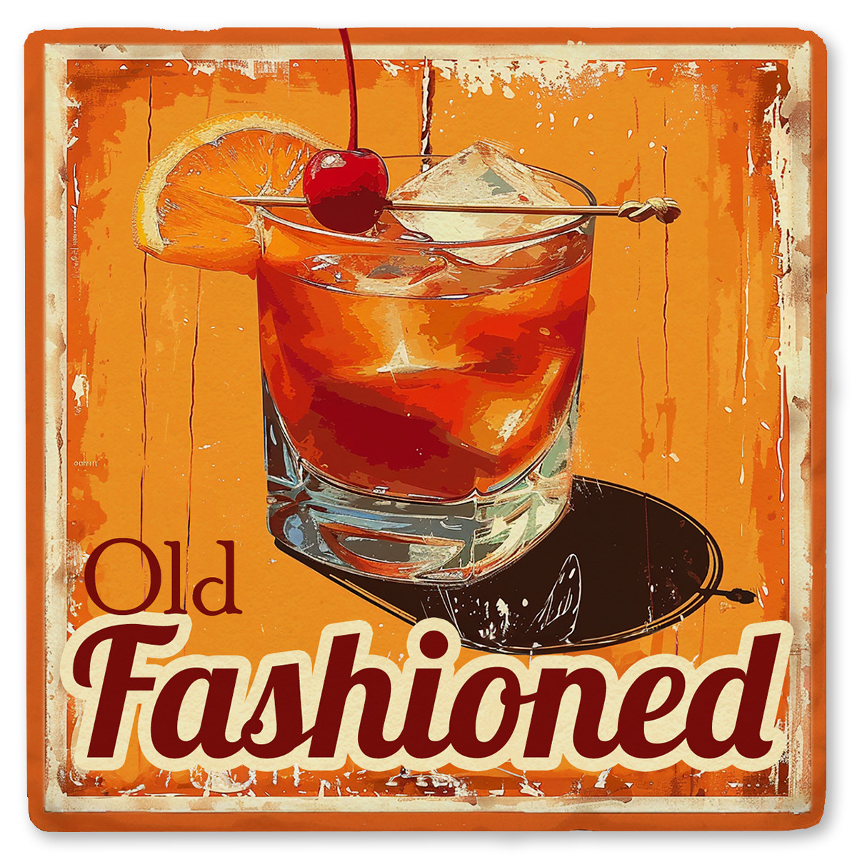 Old Fashioned Drink Ceramic Coaster - Tipsy Coasters & Gifts