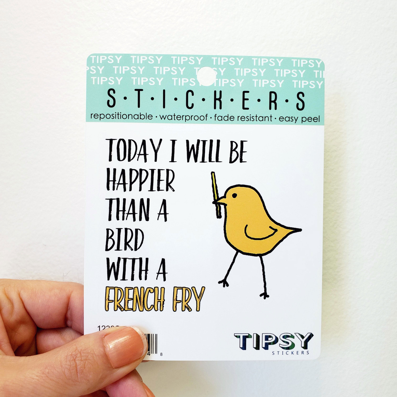 Sticker | Today I will be happier bird - Tipsy Coasters & Gifts