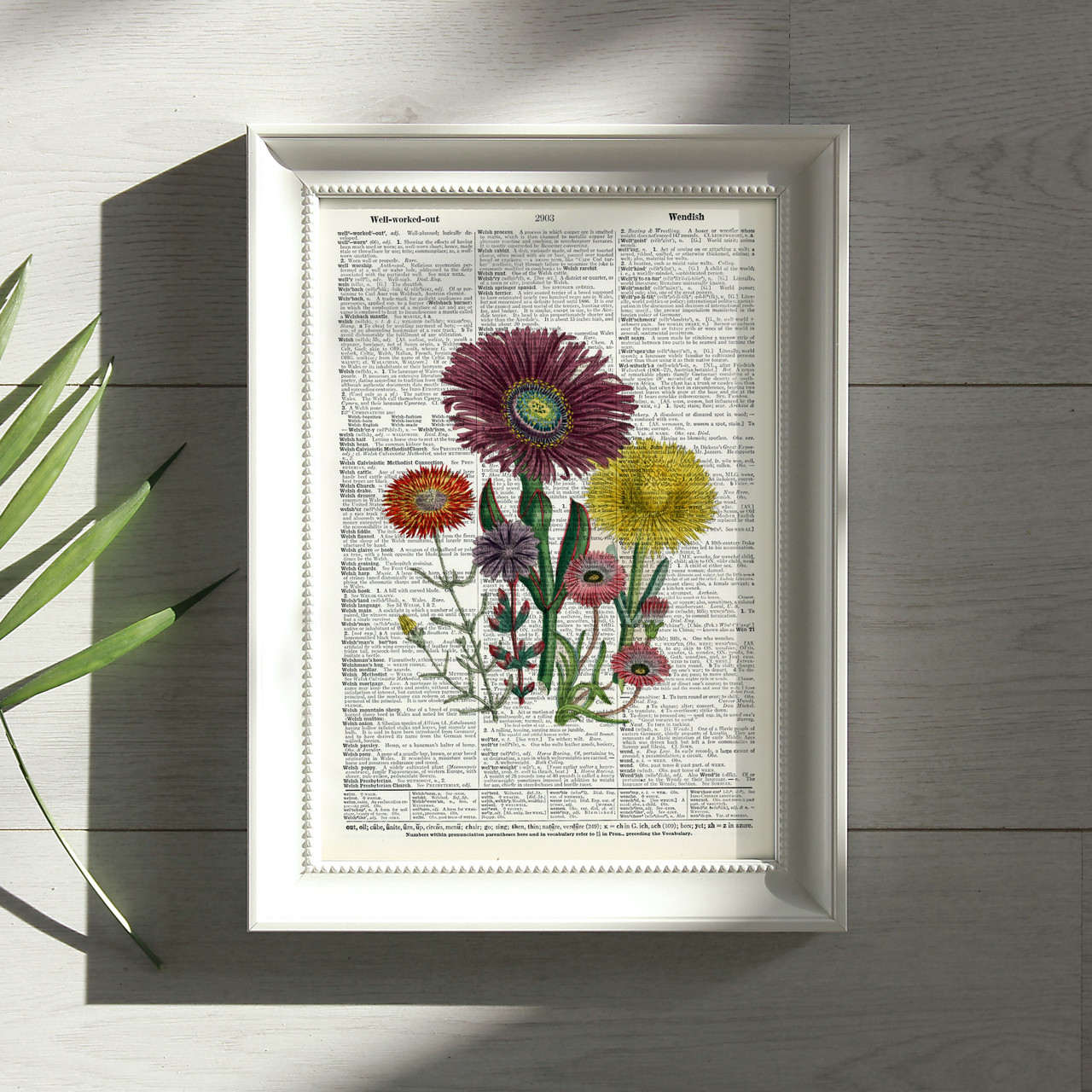 Pink Daisies Dictionary Art Sign Tipsy Coasters & Gifts