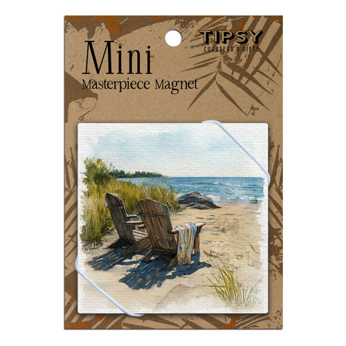 Coastal Chairs On Beach Mini Masterpiece Magnet