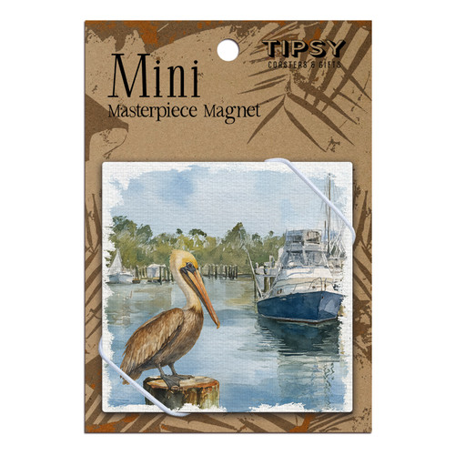 Coastal Pelican By Boats Mini Masterpiece Magnet
