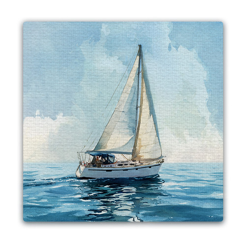 Nautical Sailboat Watercolor Masterpiece Magnet