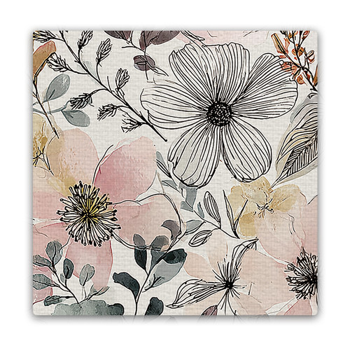 Floral White-Pink Group Masterpiece Magnet
