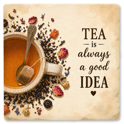 Tea is Always a Good Idea Ceramic Coaster