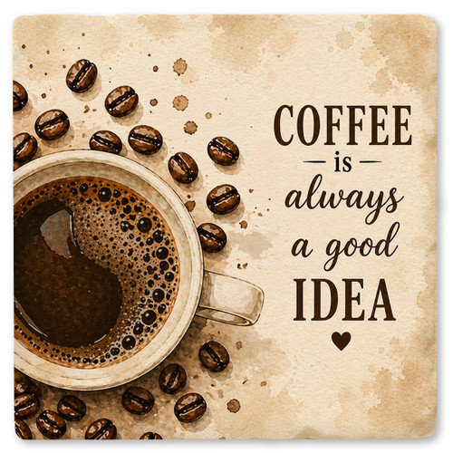 Coffee is Always a Good Idea Ceramic Coaster