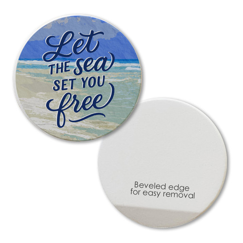 Nautical Let the Sea Set You Free Car Coaster