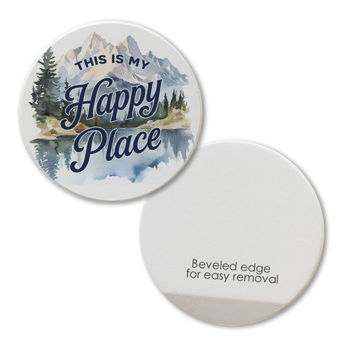Mountain Happy Place Car Coaster