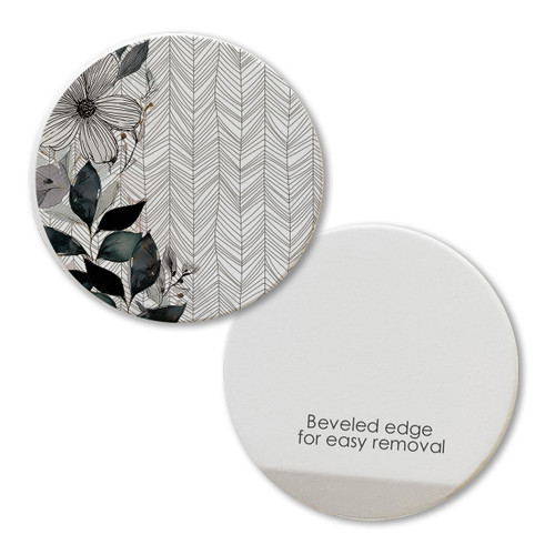 Floral Blue Chevron Car Coaster