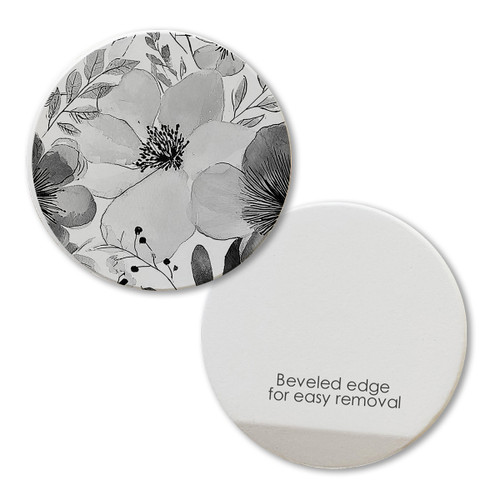 Floral Grayscale #1 Car Coaster