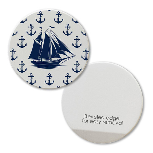 Nautical Schooner with Anchors Car Coaster