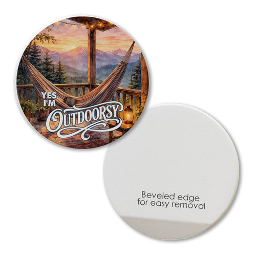 Mountain Yes I'm Outdoorsy Car Coaster