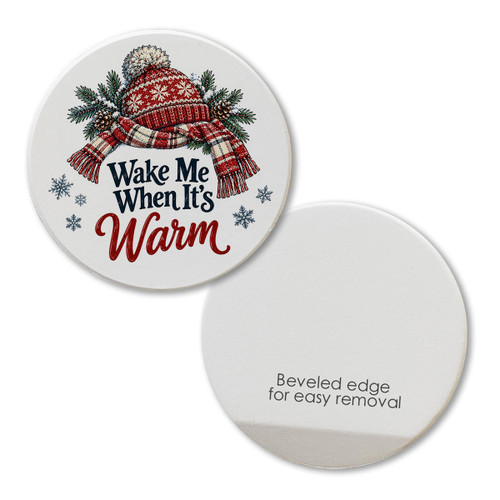 Wake Me When It's Warm Car Coaster