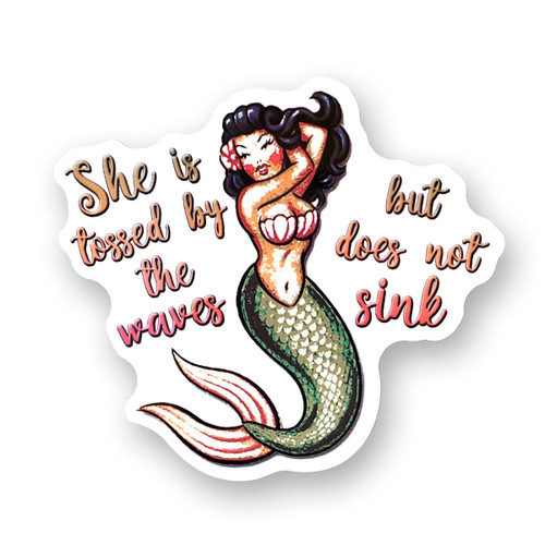 Sticker | She is tossed by the waves mermaid